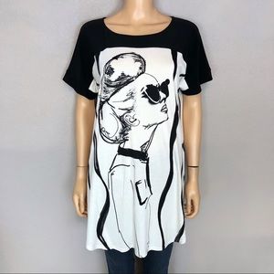 Joseph Ribkoff Stylish Black and White Graphic Women's Top